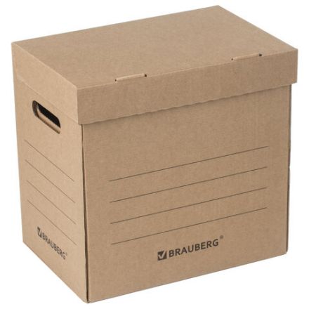 Короб архивный "Делопроизводство" (325х235х325 мм), с крышкой, гофрокартон, BRAUBERG, 129999 Короб архивный "Делопроизводство" (325х235х325 мм), с крышкой, гофрокартон, BRAUBERG, 129999