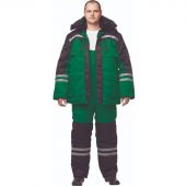 Костюм рабочий зимний муж з03-КПК зел/черн (р.56-58) 158-164