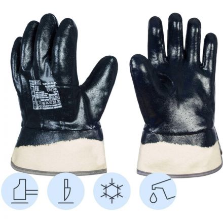 Перчатки защитные Чибис ШНК нитриловое покрытие (полушерсть) крага р.11 Перчатки защитные Чибис ШНК нитриловое покрытие (полушерсть) крага р.11