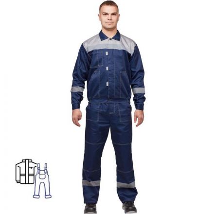 Костюм рабочий летний муж. л20-КПК синий/сер (р.44-46) 158-164