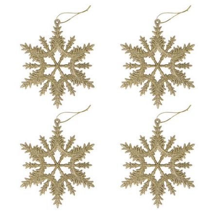 Украшение ёлочное "Снежинки" 4 шт., 13 см, пластик, золотистые, ЗОЛОТАЯ СКАЗКА, 591132 Украшение ёлочное "Снежинки" 4 шт., 13 см, пластик, золотистые, ЗОЛОТАЯ СКАЗКА, 591132