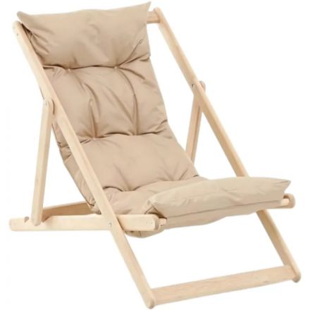 Кресло CIM_шезлонг Элит складной деревянный/подушка бежевый КШ-003-1 Кресло CIM_шезлонг Элит складной деревянный/подушка бежевый КШ-003-1