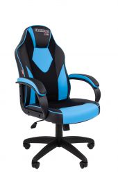 Офисное кресло Chairman game 17 Россия экопремиум черный/голубой Офисное кресло Chairman game 17 Россия экопремиум черный/голубой