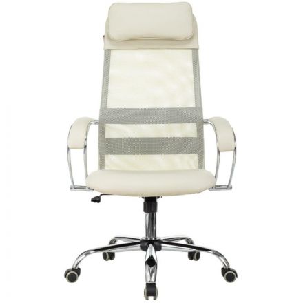 Кресло VB_EChair-655 SL TPU_BG сетка/экокожа бежевый хром Кресло VB_EChair-655 SL TPU_BG сетка/экокожа бежевый хром