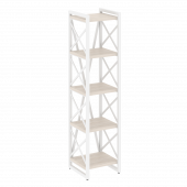 Loft Стеллаж на регулируемых опорах-5 полок VR.L-MST.O-5.4 Денвер светлый/Белый металл 400*400*1650