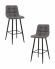Набор 2 шт Стул барный DOBRIN NICOLE, черные матовые ножки, серая антрацитовая винтажная экокожа (RU-08)
