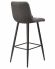 Набор 2 шт Стул барный DOBRIN NICOLE, черные матовые ножки, серая антрацитовая винтажная экокожа (RU-08)