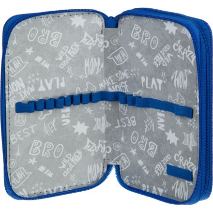 Пенал №1School Robot Hello 2 отд., ткань, 190х110 мм, ПКТ 11-20