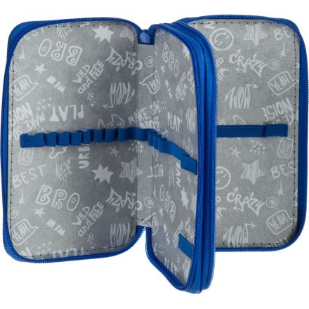 Пенал №1School Robot Hello 2 отд., ткань, 190х110 мм, ПКТ 11-20