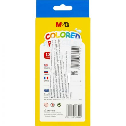 Карандаши цветные M&G   деревянные шестигранные, 12 цв в наборе