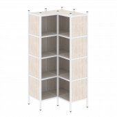 Loft Угловой внутренний стеллаж наборный VR.L-31 Денвер светлый/Белый металл 862*862*1869