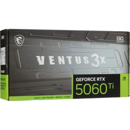 Видеокарта MSI RTX 5060 Ti 8G VENTUS 3X OC, HDMI, DPx3, 8Gb, GDDR7