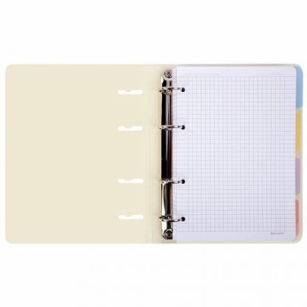 Тетрадь на кольцах А5 175х220 мм, 120 л., пластик с блестками, с резинкой и разделителями, BRAUBERG, Желтый, 404631