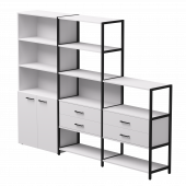 Набор стеллажных систем №12 Everprof EVO 2435x385x1840 Белый/Черный