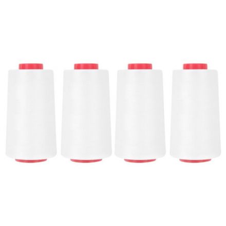 Нитки швейные 40/2 5000 ярд. (4572 м), Набор 4 белых, DEVELIA (Девелиа), 665427