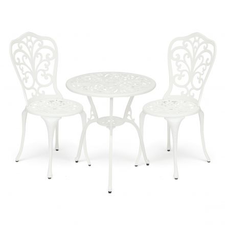 Комплект Secret De Maison Romance (стол +2 стула) алюминиевый сплав, D60/H67, 53х41х89см, butter white