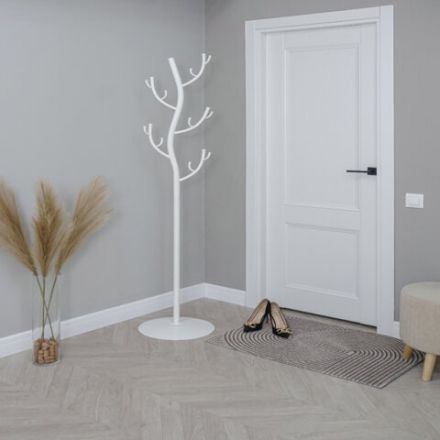 Вешалка-стойка "Дерево", 1,81 м, диск 37,5 см, 15 крючков, металл, белая, ВНП 211 Б