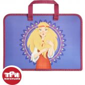 Папка для тетрадей КОМУС Три богатыря Аленушка,А4,молн,руч,пласт,75,ПТ 14-4