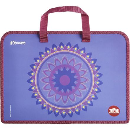 Папка для тетрадей КОМУС Три богатыря Аленушка,А4,молн,руч,пласт,75,ПТ 14-4