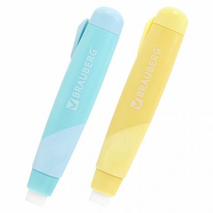 Ластики выдвижные BRAUBERG "REWIND", 2 ШТУКИ, 114х20х20 мм, белые, пастельные цвета корпуса, блистер, 272687 Ластики выдвижные BRAUBERG "REWIND", 2 ШТУКИ, 114х20х20 мм, белые, пастельные цвета корпуса, блистер, 272687