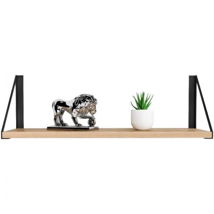 Полка KD настенная Колибри-5, 1 ярус. каркас черный/ЛДСП дуб буратти