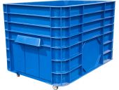 Ящик п/э 710х500х455 сплошной с колесами цв. синий Ящик п/э 710х500х455 сплошной с колесами цв. синий