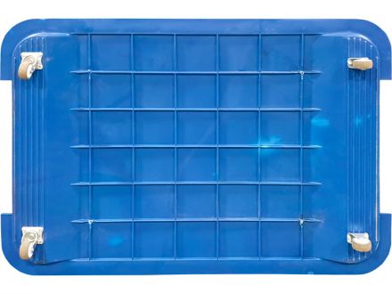 Ящик п/э 710х500х455 сплошной с колесами цв. синий Ящик п/э 710х500х455 сплошной с колесами цв. синий