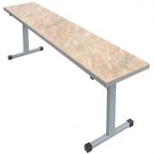 Мебель для школы MET_Скамья 150x32x46 пластик мрамор беж/серый new