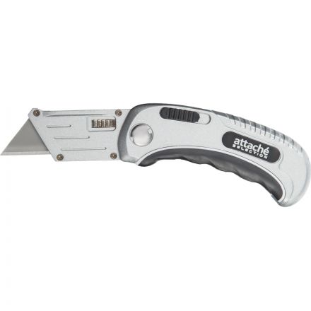 Нож универсальный Attache Selection 19мм,трапец.,ал+цинк.корп.,TPR вставка