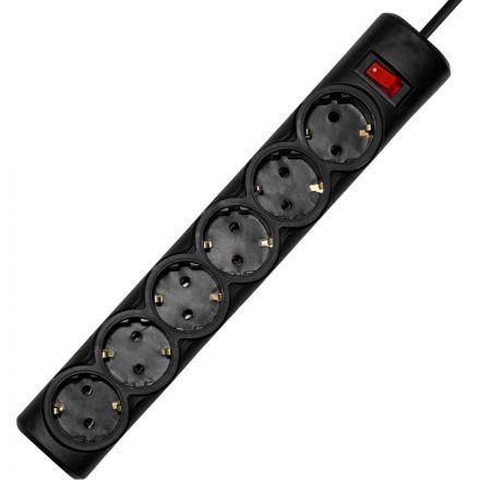 Сетевой фильтр PROGIX PG645 6р/2м/3,5кВТ/16А заземление, черный,КГ-ХЛ 3х1.5