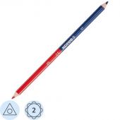 Карандаш двухцветный Kores красный/синий трехгранный