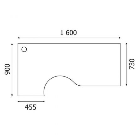 Стол Easy One левый (874,875) дуб сонома Ш1600 Г900 Стол Easy One левый (874,875) дуб сонома Ш1600 Г900