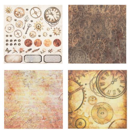 Бумага для скрапбукинга 30х30 см "Стимпанк", двусторонняя, 12 листов, 12 дизайнов, 180 г/м2, ОСТРОВ СОКРОВИЩ, 662769 Бумага для скрапбукинга 30х30 см "Стимпанк", двусторонняя, 12 листов, 12 дизайнов, 180 г/м2, ОСТРОВ СОКРОВИЩ, 662769