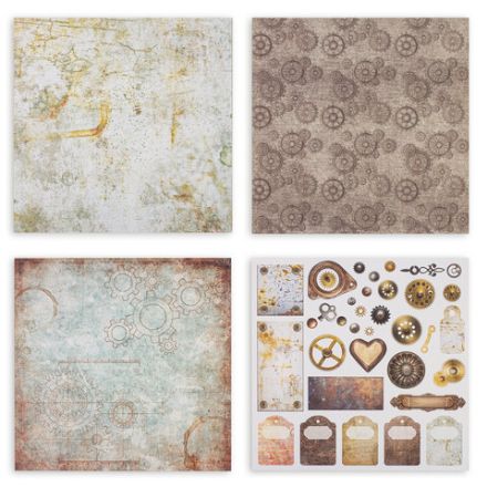 Бумага для скрапбукинга 30х30 см "Стимпанк", двусторонняя, 12 листов, 12 дизайнов, 180 г/м2, ОСТРОВ СОКРОВИЩ, 662769 Бумага для скрапбукинга 30х30 см "Стимпанк", двусторонняя, 12 листов, 12 дизайнов, 180 г/м2, ОСТРОВ СОКРОВИЩ, 662769