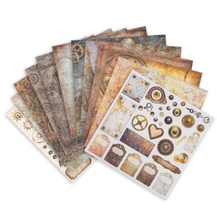 Бумага для скрапбукинга 30х30 см "Стимпанк", двусторонняя, 12 листов, 12 дизайнов, 180 г/м2, ОСТРОВ СОКРОВИЩ, 662769 Бумага для скрапбукинга 30х30 см "Стимпанк", двусторонняя, 12 листов, 12 дизайнов, 180 г/м2, ОСТРОВ СОКРОВИЩ, 662769
