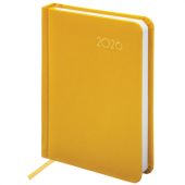 Ежедневник датированный 2026, МАЛЫЙ ФОРМАТ 100х150 мм, А6, BRAUBERG "Select", балакрон, желтый, 117261