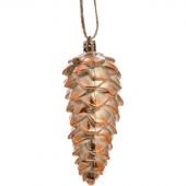 Игрушка НГ подвесная Золотистая шишечка из полистирола / 11,5x5x5см,88596