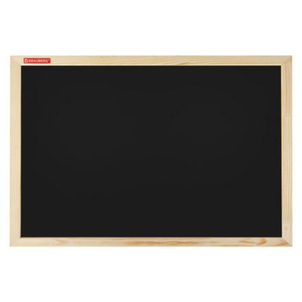 Доска для мела магнитная 30х45 см, черная, деревянная рамка, BRAUBERG "Wood", 238801