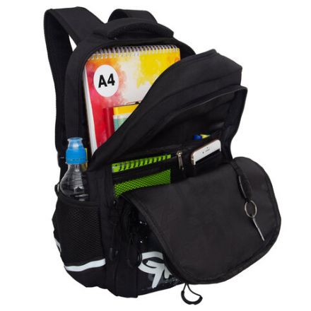 Рюкзак GRIZZLY школьный, анатомическая спинка, 2 отделения, для мальчиков, "BREAK DOWN", 39х28х20 см, RB-554-7/4