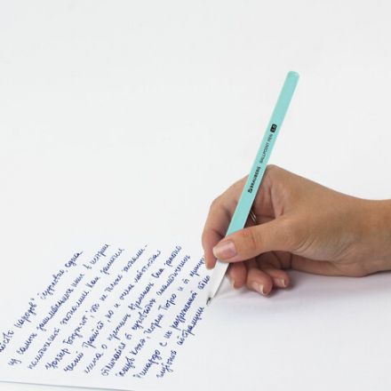 Ручка шариковая BRAUBERG "Офисная" PASTEL COLOR, СИНЯЯ, корпус ассорти, пишущий узел 1 мм, линия письма 0,5 мм, 144199