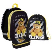 Ранец ArtSpace School Friend "King" 39*30*18см, 2 отделения, 2 кармана, анатомическая спинка, пенал, мешок для обуви Ранец ArtSpace School Friend "King" 39*30*18см, 2 отделения, 2 кармана, анатомическая спинка, пенал, мешок для обуви