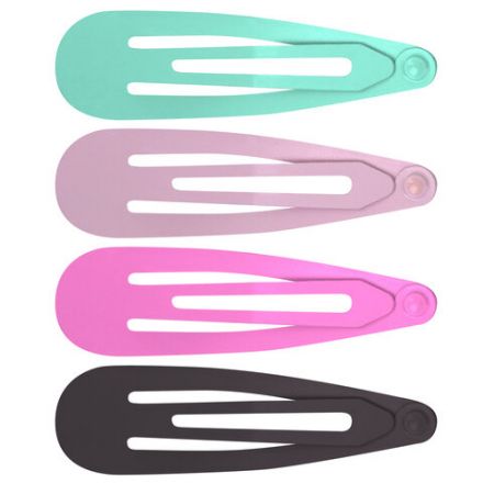 Заколки для волос НАБОР 8 шт., 5 см, клик-клак, soft touch, разные цвета, MONTE VITA (МОНТЕ ВИТА), 457092