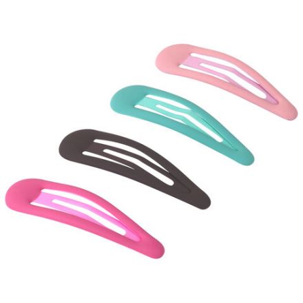 Заколки для волос НАБОР 8 шт., 5 см, клик-клак, soft touch, разные цвета, MONTE VITA (МОНТЕ ВИТА), 457092