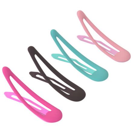 Заколки для волос НАБОР 8 шт., 5 см, клик-клак, soft touch, разные цвета, MONTE VITA (МОНТЕ ВИТА), 457092