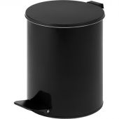 Ведро для мусора с педалью 7 л оцинкованная сталь черное (20х23 см)