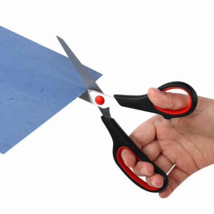 Ножницы BRAUBERG НАБОР 3 шт. (140, 190, 230 мм), черно-красные ручки, ВЫГОДНАЯ УПАКОВКА, 238168