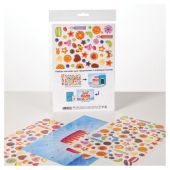 Наклейки бумажные с игровым полем НАБОР 2 листа, 184 наклейки, "Сладкое настроение", HATBER, 2Н5н
