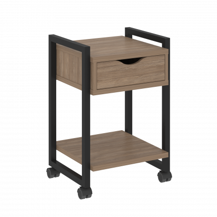 Loft Тумба на колесных опорах с ящиком и полкой VR.L-T1.K Дуб аризона/Чёрный металл 500*460*767 Loft Тумба на колесных опорах с ящиком и полкой VR.L-T1.K Дуб аризона/Чёрный металл 500*460*767