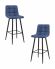 Набор 2 шт Стул барный DOBRIN NICOLE, черные матовые ножки, синяя ткань (UF860-14B)