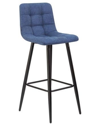 Набор 2 шт Стул барный DOBRIN NICOLE, черные матовые ножки, синяя ткань (UF860-14B)